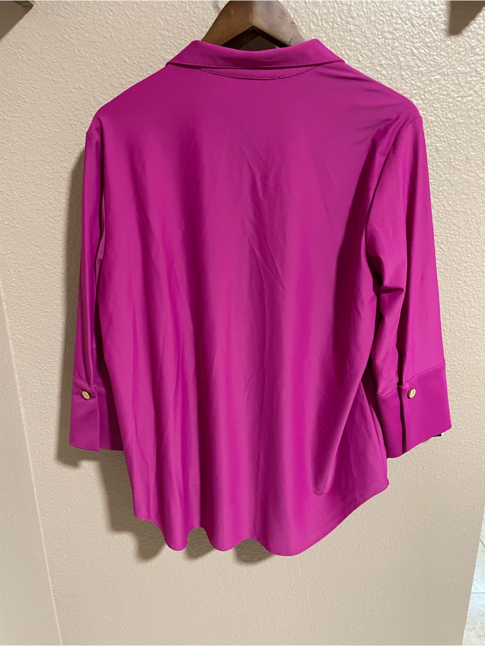 Jude Connally Vibrant Fuchsia Collared Pullover Blouse - Picture 2 of 6